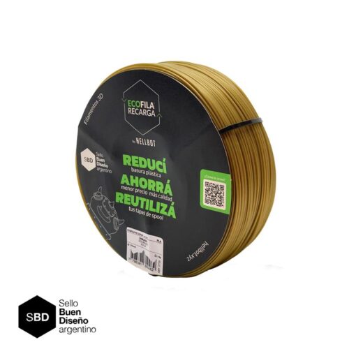 Filamento-Hellbot-ECOFILA-REC-PLA-Dorado-175mm-1kg