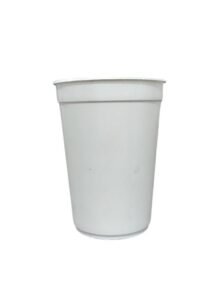 Blanco Vaso Milkshake de plastico polimero con sorbete 300 ml - AT
