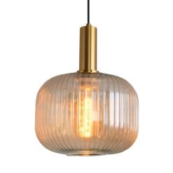 Luminaria Lampara aplique colgante oval 21 cm ámbar