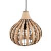Luminaria lampara colgante de ratán y hierro negro ø 34 x 32 cm