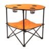 Mesa camping plegable con portavaso